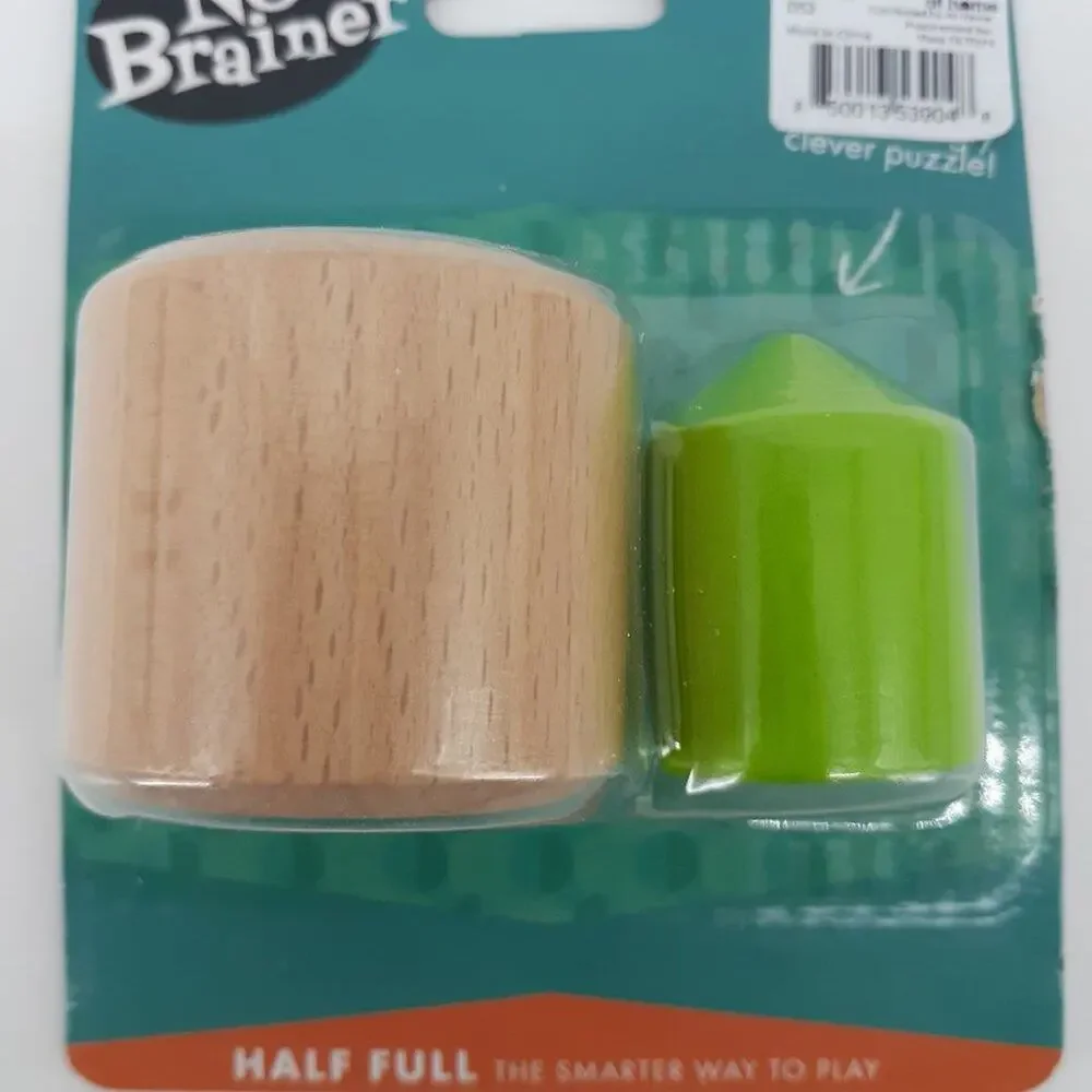 No Brainer Clever Puzzle toy Brain Teasers Wooden Half Full